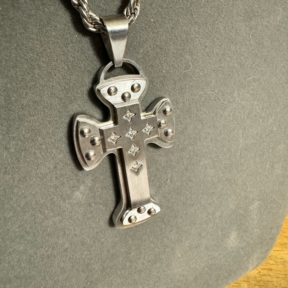 Chisel Stainless Steel Cross Necklace